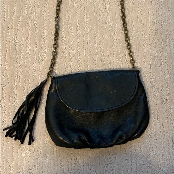 Black leather crossbody purse - Picture 2 of 5